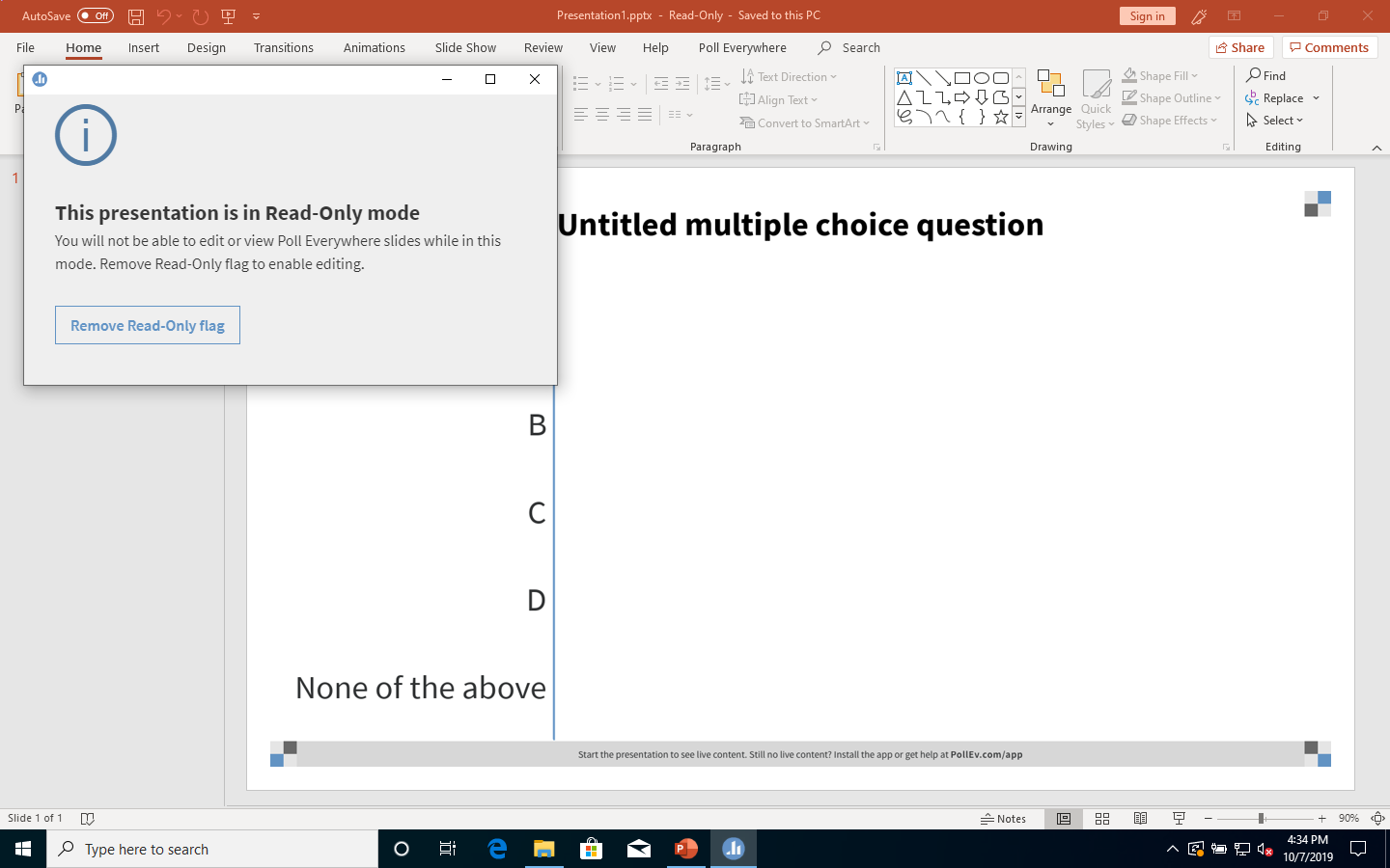 why is my powerpoint presentation read only