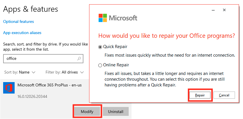 how to reinstall outlook 2013 after installing outlook 2016